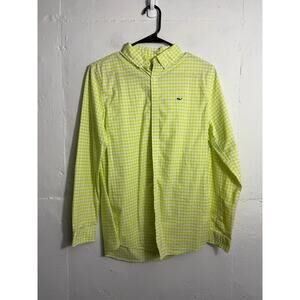 Vineyard Vines Boys on the go performance Neon Green XL Button Down Shirt
